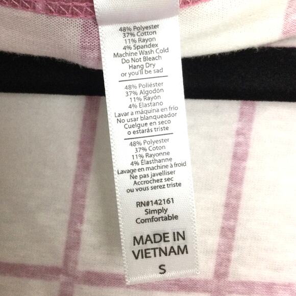 Lularoe Women's Window Pane Plaid Short Sleeve Round Neck T-Shirt Size Small - Picture 5 of 10